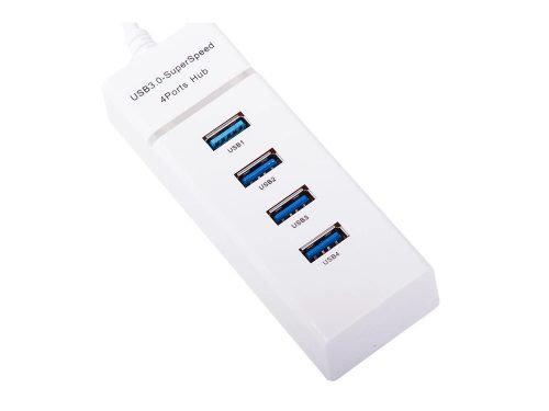 Hub usb 3.0 elosztó 4 portos adapter, fehér 
