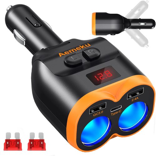 12-24v-os aljzatelosztó 2xusb-a 1xusb-c qc 3.0 80w töltő