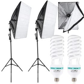   Stúdió Softbox Szett 2x135W – 50x70 cm Folyamatos Fényű Fotó és Videó Lámpa Állvánnyal