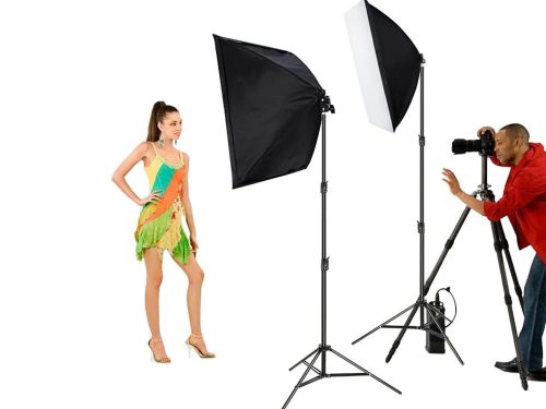 Stúdió Softbox Szett 2x135W – 50x70 cm Folyamatos Fényű Fotó és Videó Lámpa Állvánnyal