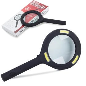   Kézi olvasónagyító LED-világítással, 3× nagyítás, 80 mm
