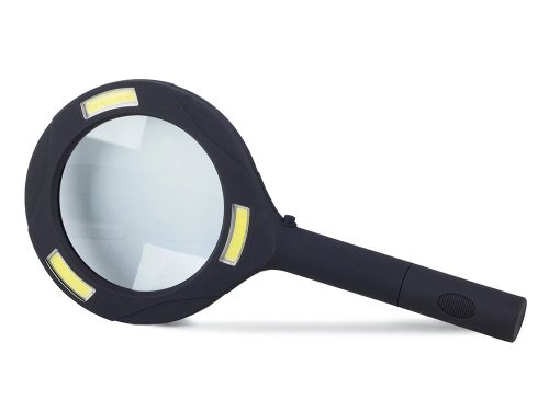 Kézi olvasónagyító LED-világítással, 3× nagyítás, 80 mm