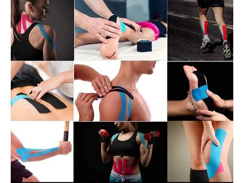 Kineziológiai taping szalag 5 cm x 5 m fekete sporttapasz