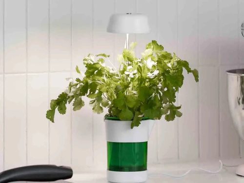 Automata öntözésű virágcserép beépített növénytermesztő lámpával, 6 led 4UV 