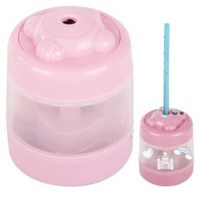   Elektromos vezeték nélküli zsírkréta és ceruzahegyező matricával, pót késekkel - Pink