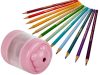 Elektromos vezeték nélküli zsírkréta és ceruzahegyező matricával, pót késekkel - Pink
