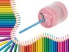 Elektromos vezeték nélküli zsírkréta és ceruzahegyező matricával, pót késekkel - Pink