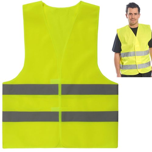Fényvisszaverő biztonsági mellény sárga - XL
