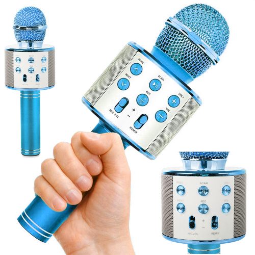 kéktooth vezeték nélküli mikrofon karaoke hangszóró hang modulátor kerek