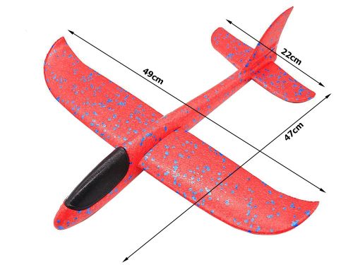 Kék hungarocell vitorlázó repülő játék – 47 cm, Piros