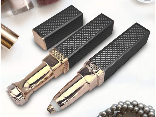 USB-s női arctrimmer és szemöldöknyíró, 2 fej, LED, fekete