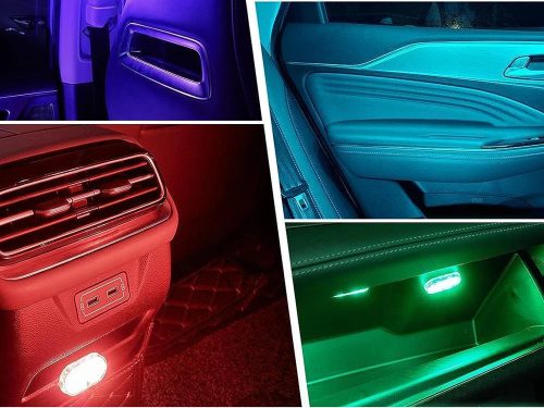 Autó beltéri 6 led lámpa rgb világítás vezeték nélküli