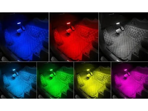 Autó beltéri 6 led lámpa rgb világítás vezeték nélküli