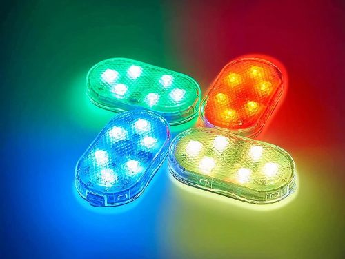 Autó beltéri 6 led lámpa rgb világítás vezeték nélküli