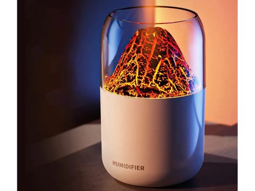 Ultrahangos vulkán aromadiffúzor és párásító Led világítással, USB-vel