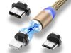 Mágneses töltőkábel 3w1 micro typ-c usb lightning 1m