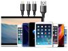 3in1 usb kábel telefonhoz villám kábel iphone micro usb type-c 1.2m