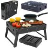 Utazó grill hordozható összecsukható faszén kemping grill