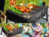 Utazó grill hordozható összecsukható faszén kemping grill