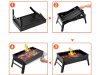 Utazó grill hordozható összecsukható faszén kemping grill