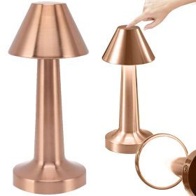   Hálószobai asztali éjjeli lámpa, vezeték nélküli, érintő szenzorral, rose gold