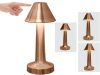 Hálószobai asztali éjjeli lámpa, vezeték nélküli, érintő szenzorral, rose gold