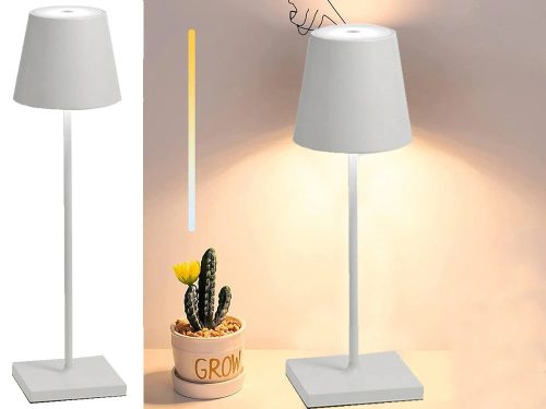  Asztali éjjeli vzeték nélküli usb lámpa állítható fényerővel, 38 cm, fehér