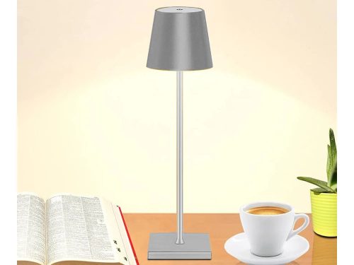  Asztali éjjeli vzeték nélküli usb lámpa állítható fényerővel, 38 cm, ezüst