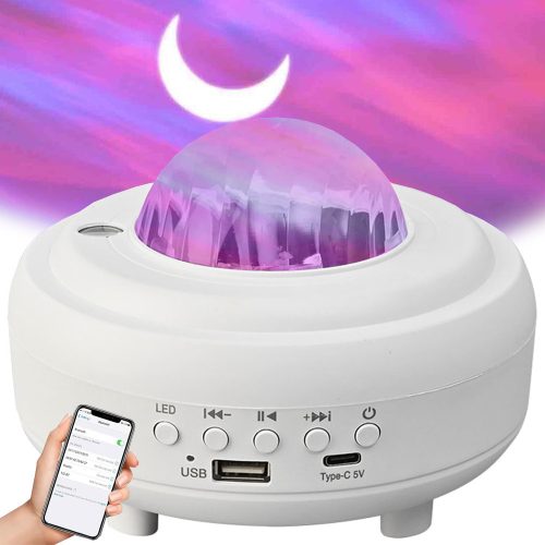 Led éjszakai fény csillag projektor aurora égbolt projektor kéktooth hangszóró