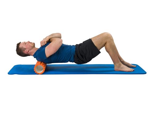 Kék bordázott masszázshenger 30 cm SMR habhenger