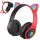 Vezeték nélküli fejhallgató bluetooth rádió fm mp3 cica füles led háttérvilágítással - piros
