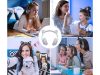 Vezeték nélküli fejhallgató bluetooth rádió fm mp3 macska füles led háttérvilágítással, fehér