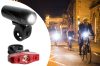 Kerékpár világítás készlet elöl + hátul led kerékpár kormányhoz erős