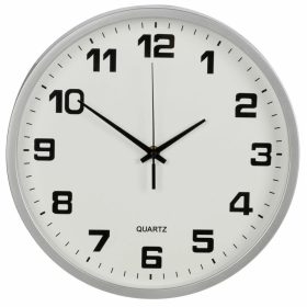 Csendes falióra másodpercmutatóval, 30 cm, ezüst