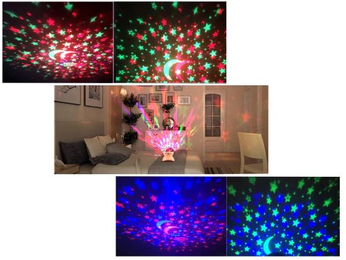 Csillag projektor éjszakai fény led hangszóróval Bluetooth usb projektor