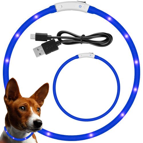 Led fényszínház kutyáknak és macskáknak vízálló állítható 47cm usb