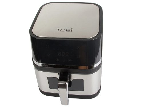 Nagyméretű zsírmentes forró levegős sütő, air fryer, 2400W, 8L - TOBI