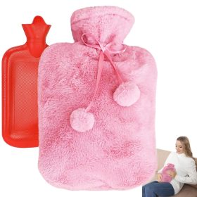 Meleg vizes palack plüsshuzattal, 1,7 l, rózsaszín