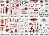 Tetoválások halloween hamis valósághű mosható ideiglenes álca vér