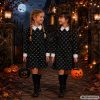 Wednesday Addams ruha, gyerek jelmez álruha farsangra, halloweenre 125-135 méret