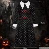 Wednesday Addams ruha, gyerek jelmez álruha farsangra, halloweenre 115-125 méret