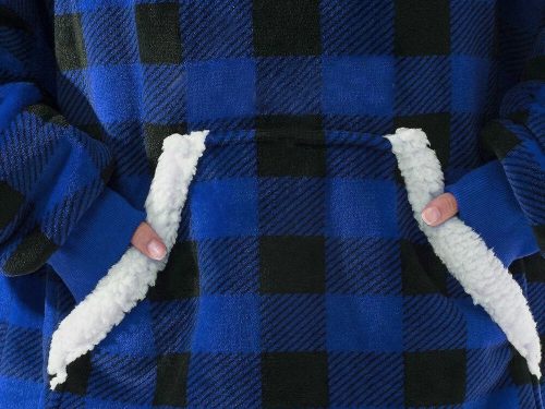 Meleg vastag oversize takaró xxl 2in1 kapucnival, kockás
