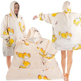   Meleg pulóver macska takaró oversize xxl 2in1 vastag szőrme puha kapucnival