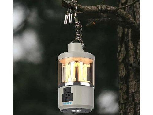 Kemping újratölthető led fáklya lámpa powerbank usb-vel