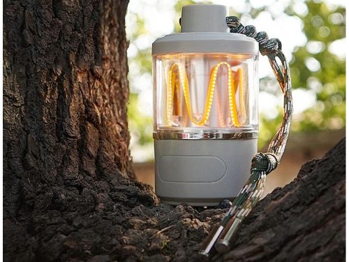 Kemping újratölthető led fáklya lámpa powerbank usb-vel