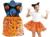 Halloween tök tüll szoknya fejpánt jelmez szett