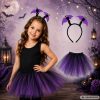 Halloween denevér szoknya fejpánt szett - Lila