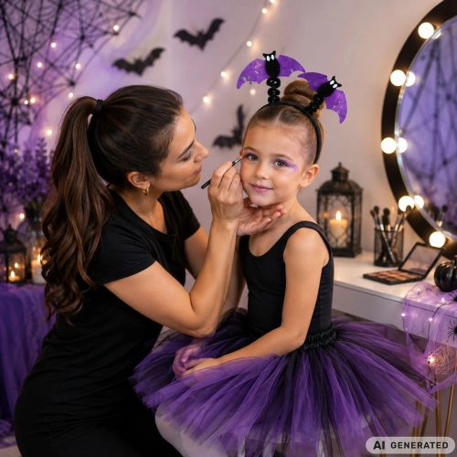 Halloween denevér szoknya fejpánt szett - Lila