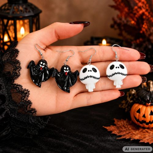 Halloween fülbevaló többféle mintával