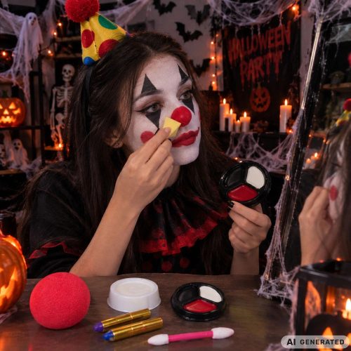 Halloween sminkkészlet orral - Bohóc